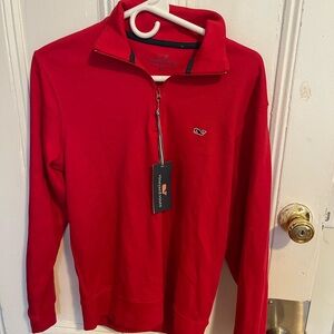 NWT Vineyard Vines 1/4 zip jersey Men’s XS Red Velvet